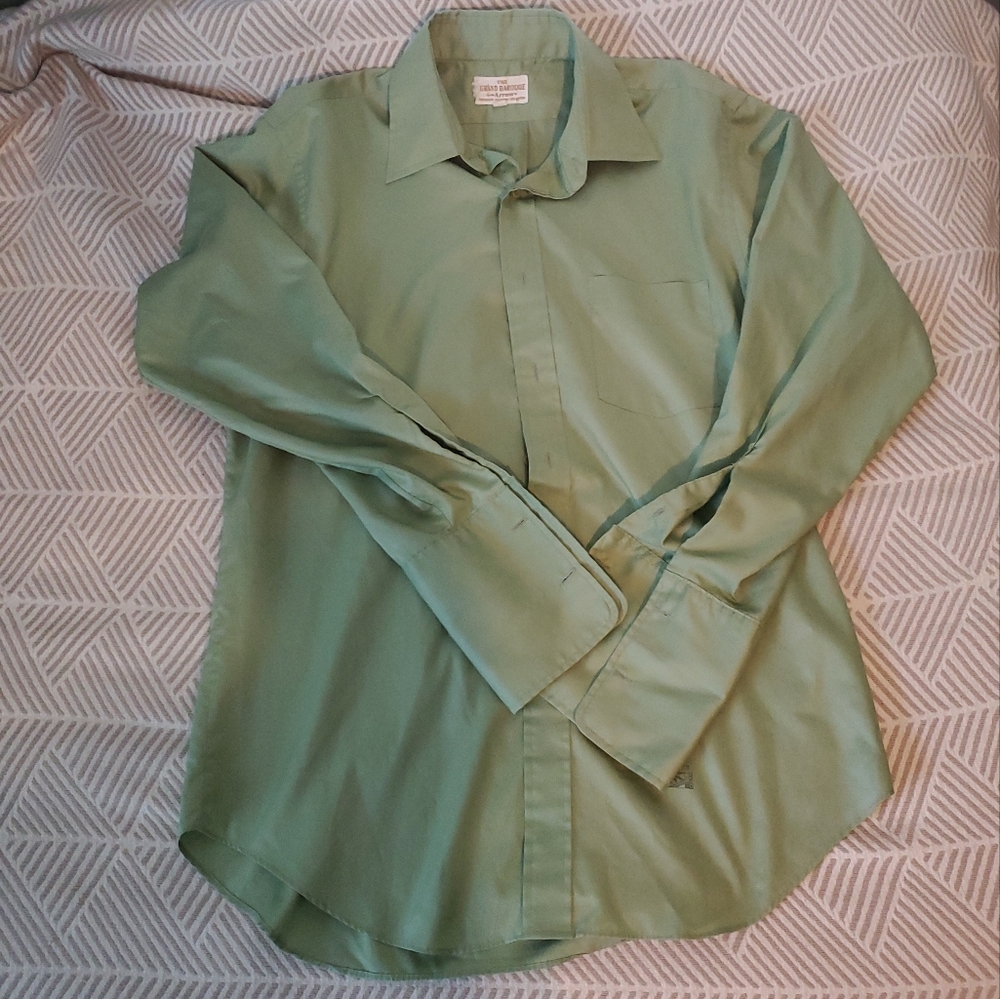 VINTAGE 60s Grand Baroque by Arrow Men's Long Sleeve.  Daiquiri. Size 16-33 EVUC
